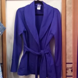 North Face sz Large belted sweatshirt jacket